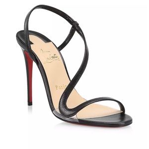 New Christian Louboutin Rosalie 100 Leather Slingback Sandals